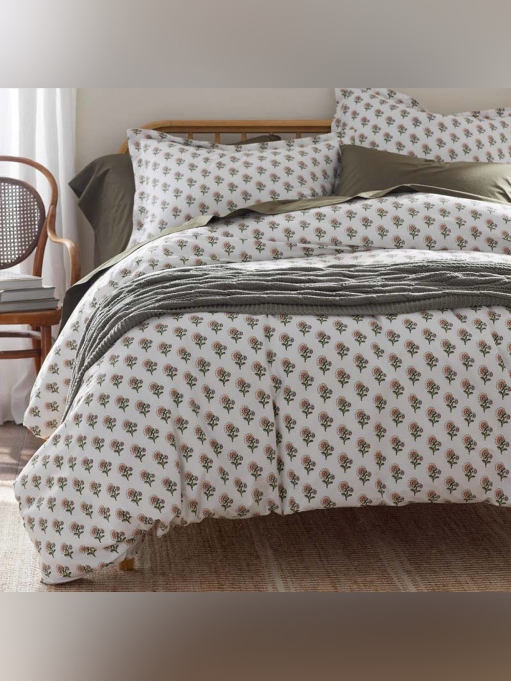 The Company Store Suhana King Cotton Percale Floral Comforter Cottagecore $198
